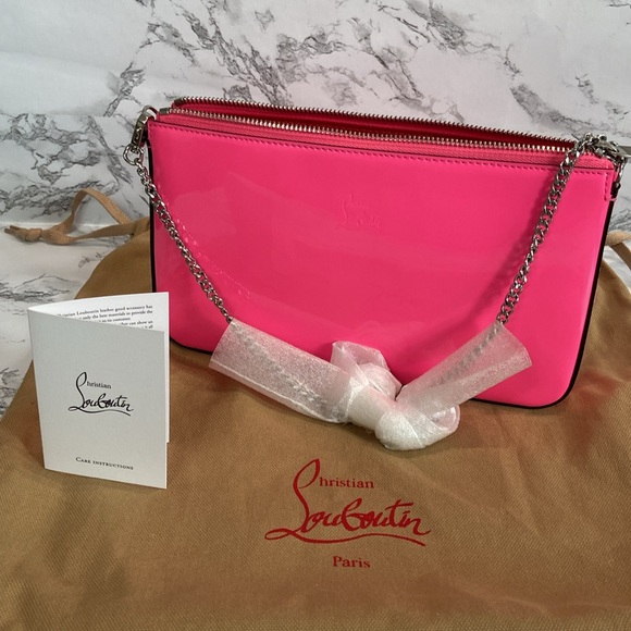 New Christian Louboutin Loubila patent leather bag in Poupidou pink - Picture 9 of 9